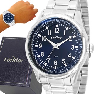 Relógio Condor Masculino Prata Preto Prova d