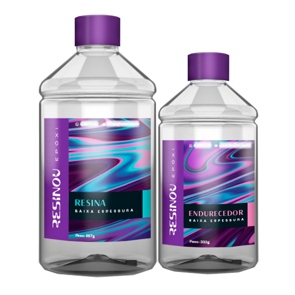 kit Resina Epoxi UV + Endurecedor Transparente para artesanato e madeira mesas