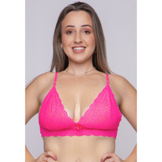 Sutiã Neon Sem Bojo Em Renda Soutien Sutian Top Cropped neon Ref 711NEON