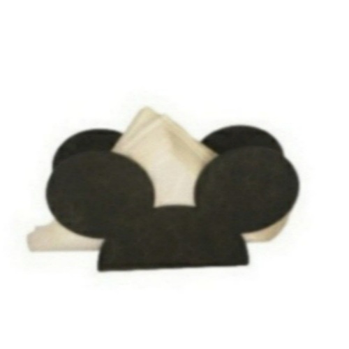 Porta Guardanapo Mickey Preto 10 Pçs Centro de Mesa Decoração Efnfeite Festa Mdf