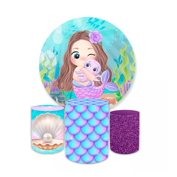 Trio Capa Cilindros Veste Fácil + Capa Painel Redondo 1,50x1,50 Sereia Cut em Oferta na Shopee