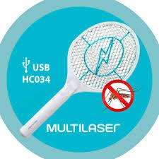 Raquete Elétrica mata insetos Recarregável Usb Bateria Multilaser Bivolt - HC034