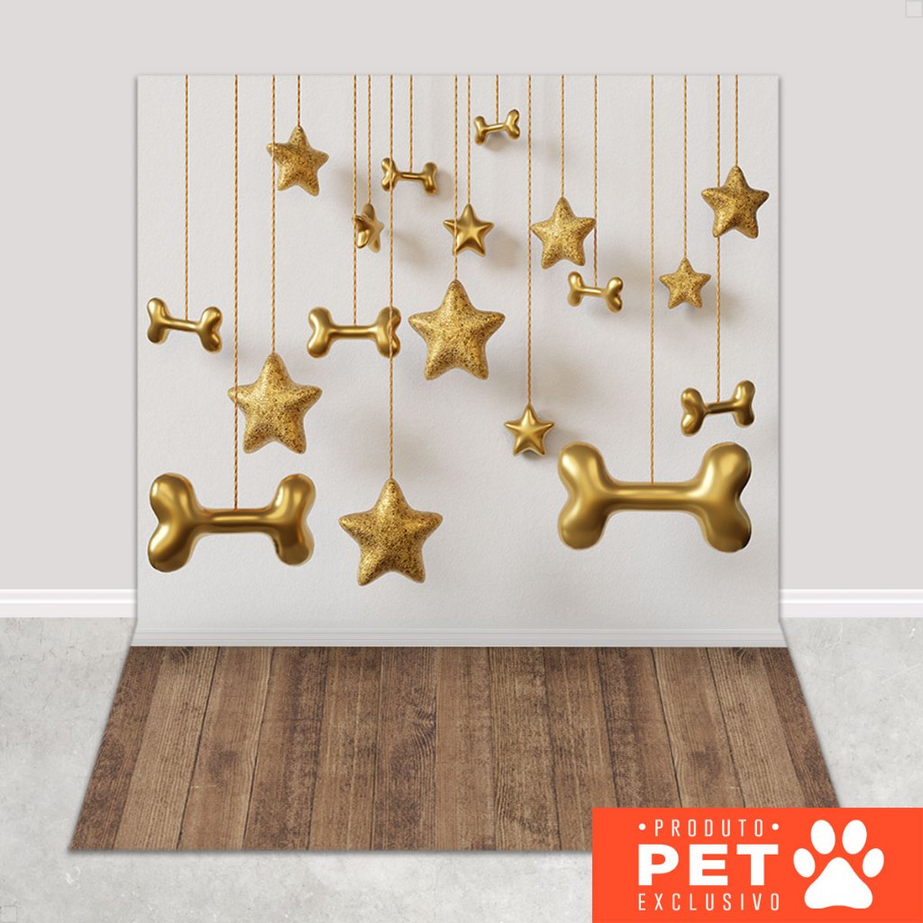 Fundo Fotográfico Pet Ano Novo Cenário Ossinhos Painel Em Tecido para Foto 1,20x1,70m - PET-129 em Oferta na Shopee
