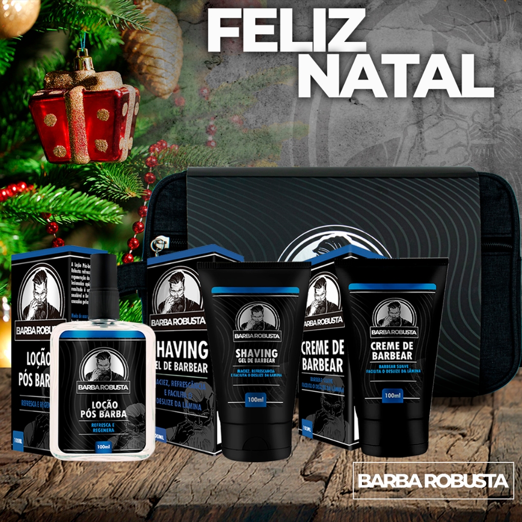 Kit para fazer a barba Loção pós barba, creme de barbear e shaving gel de barbear e necessaire