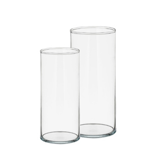 Kit vaso tubo de vidro cilíndrico decorativo 21 e 18cm arranjo flores decoração em Oferta na Shopee