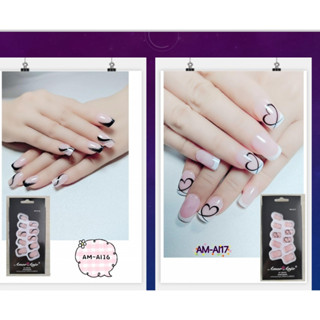 Unhas Postiças Média C / 24 Unid Francesinha Auto Colante - Amor Anjo