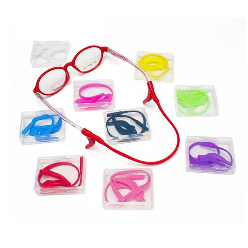 Cordão de silicone para óculos de criança + gancho para óculos infantil