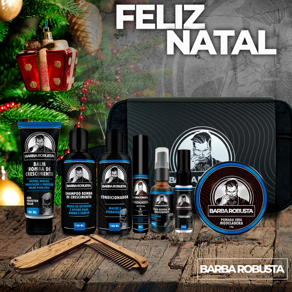 kit barba robusta produtos para cuidados da barba completo