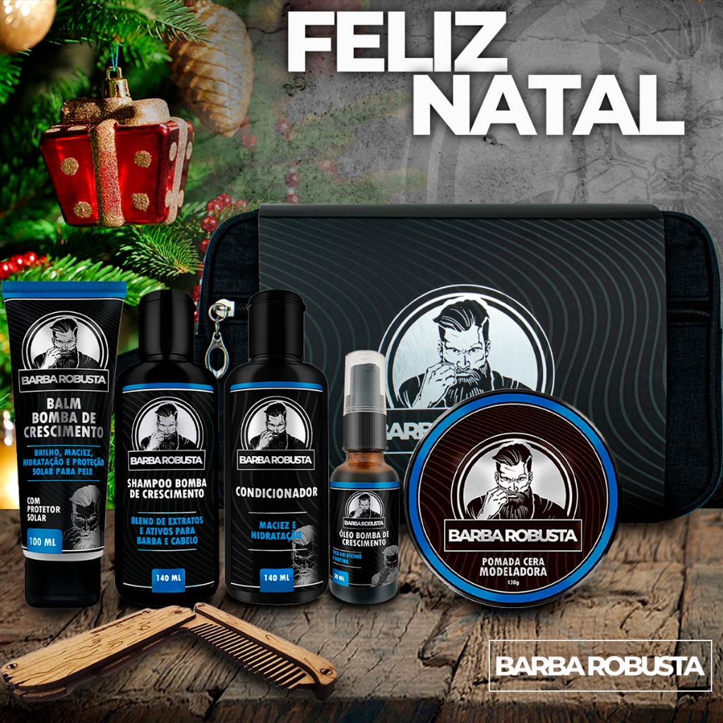 Produtos para Barba Shampoo Condicionador Balm Óleo Pente necessaire Barba Robusta