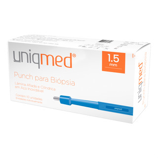 Punch Dermatológico 1.5mm Estéril CX c/ 10un. Uniqmed