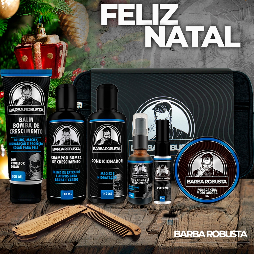 Kit barba shampoo condicionador balm oleo cera necessarie