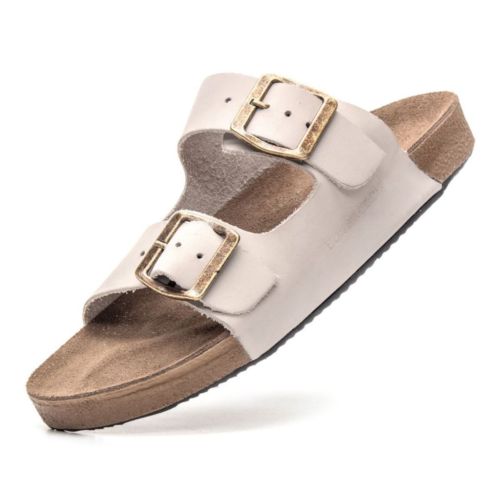 Papete Sandália Birken em Couro Legitimo Feminino Casual Estilo Conforto Gelo em Oferta na Shopee