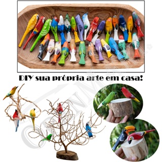 Kit 6 Passarinhos c/ Arame para Montar Sua Arte Tucano, Saira e Araras em Oferta na Shopee