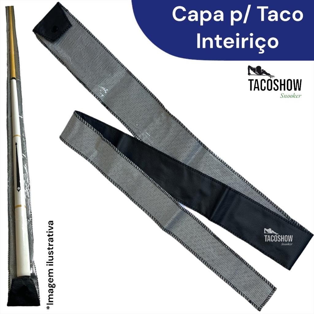 Capa Simples Courino Para Tacos de Sinuca Bilhar Inteiriço - Preta Capa de Taco Bilhar Snooker