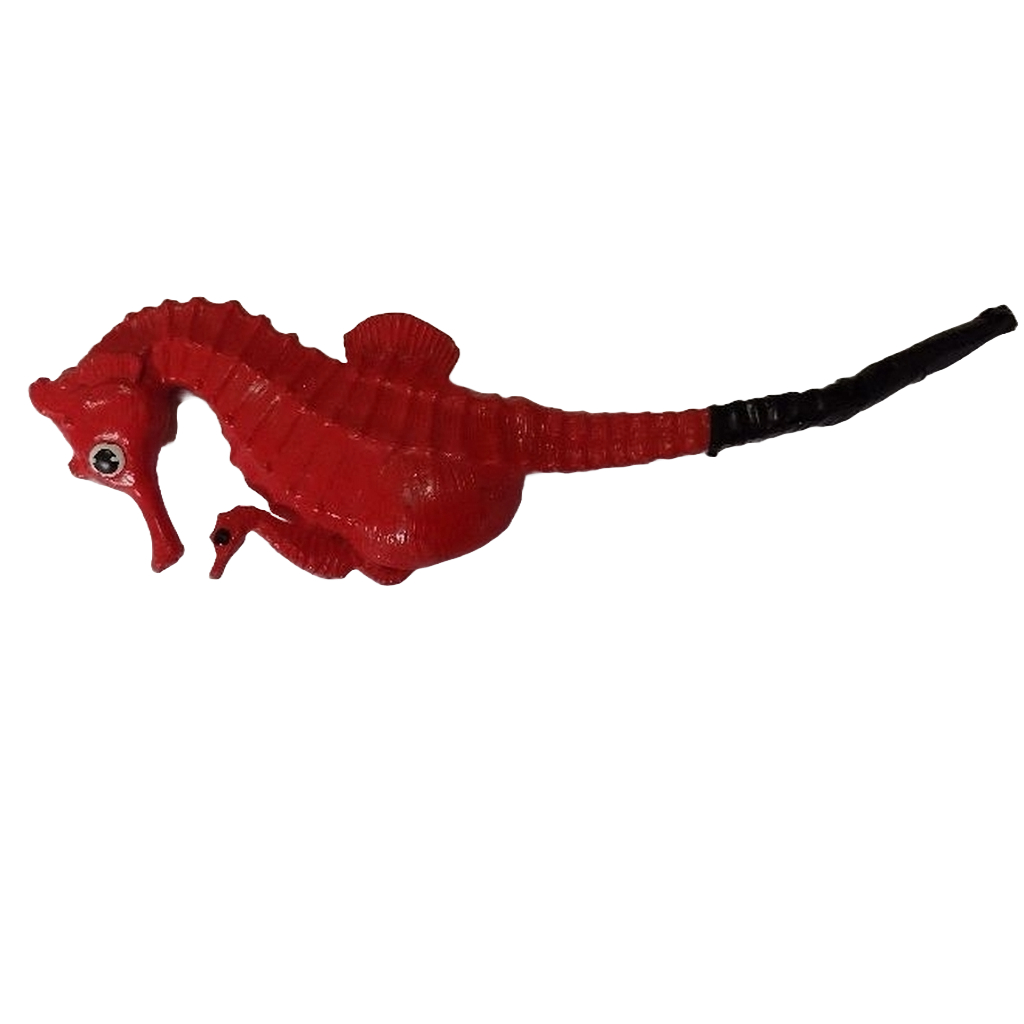 Cavalo marinho vermelho de plástico rígido maciço brinquedo para crianças