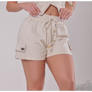 Short Cargo Soltinho 34 ao 46 Feminino com Elástico na Cintura