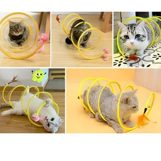 Brinquedo Para Pet Túnel Dobrável mola flexivel Interativo Para Gato