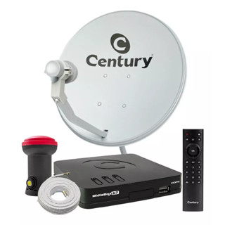 Kit Century Midiabox Receptor Digital Antena Lnbf 5g Ku Cabo
