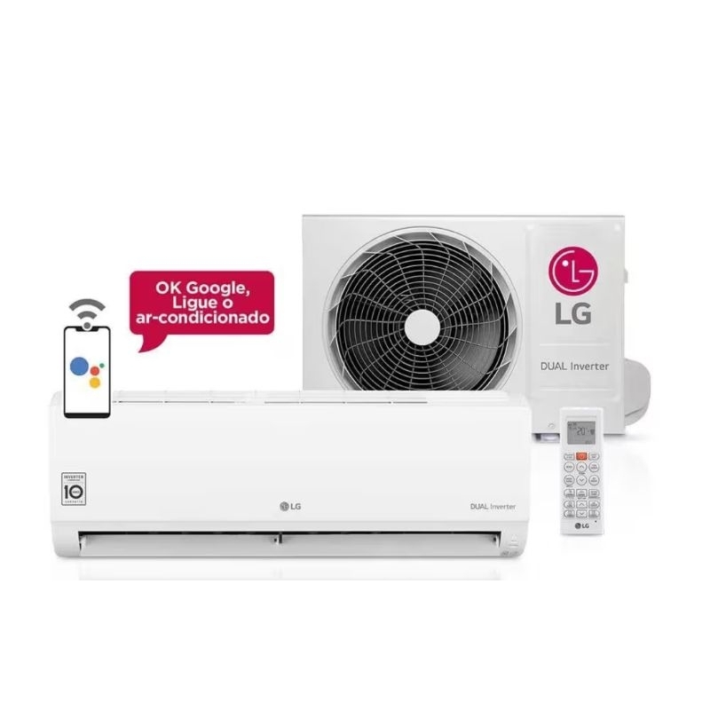 Ar Condicionado Split Hi Wall Inverter LG Dual Voice 9000 BTU/h Frio S4UQ09AA31B.EB2GAMZ - 220 Volts