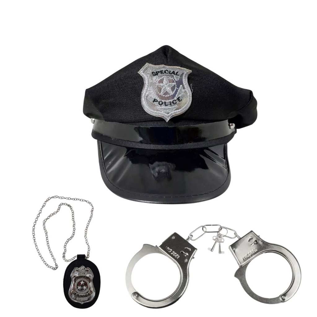 FANTASIA POLICIAL KIT ACESSÓRIOS ESCOLHA OPÇÃO ALGEMA DISTINTIVO KEP POLICIA FEDERAL KIT POLICIA