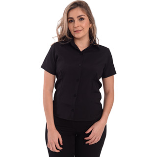 Camisete Feminina Manga Curta Social Em Gabardine Elegância Nacional
