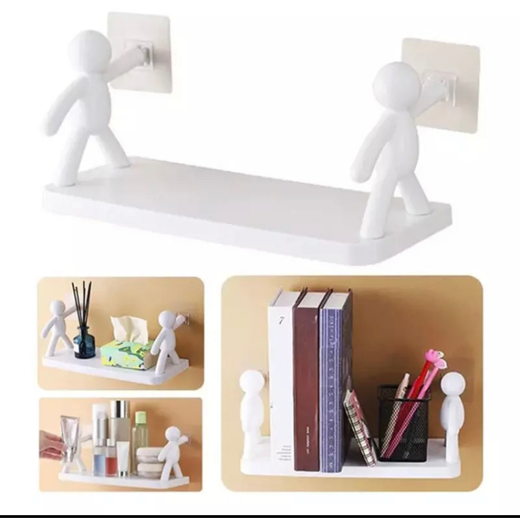 Prateleira de plástico com suporte de bonecos apoio de objetos decorativa banheiro cozinha