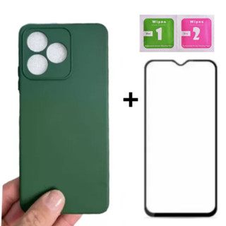 Capa Capinha Verde Case Aveludada + Película 3d Premium Para Realme C53 6.74