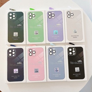Capa De 9D Vidro Temperado Luxu Para iPhone 11 12 13 Pro MAX Silicone Líquido Anti-Impacto Com Película De Lente