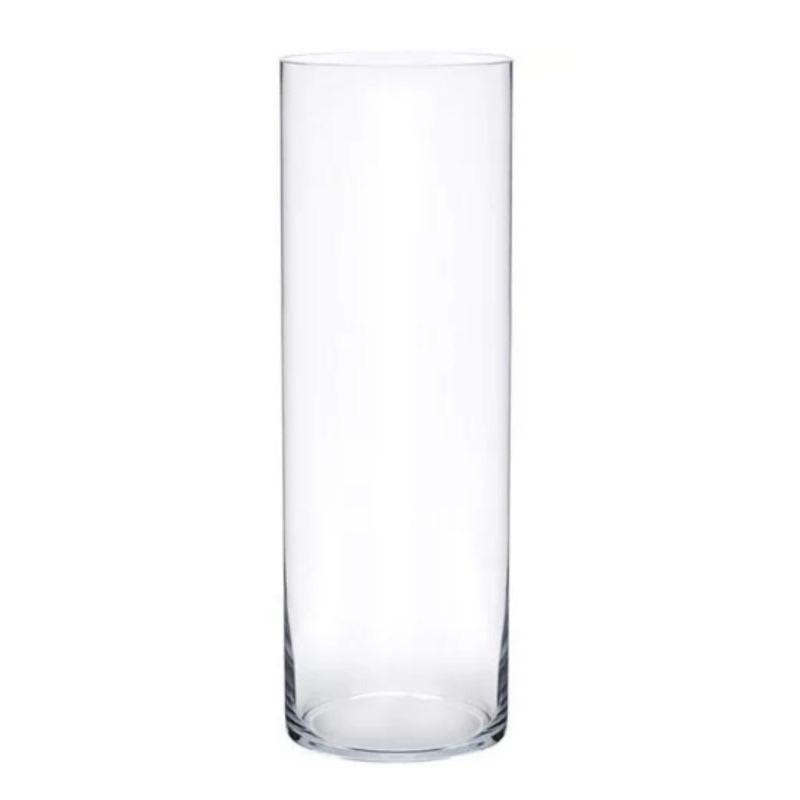Cachepot de Vidro Grande 40x14 Tubular Transparente - Vaso Cilíndrico
