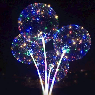 Kit 10 Balão LED BOBO BALLOON 24 Polegadas Bubble Bastão Transparente Vareta COMPLETO em Oferta na Shopee