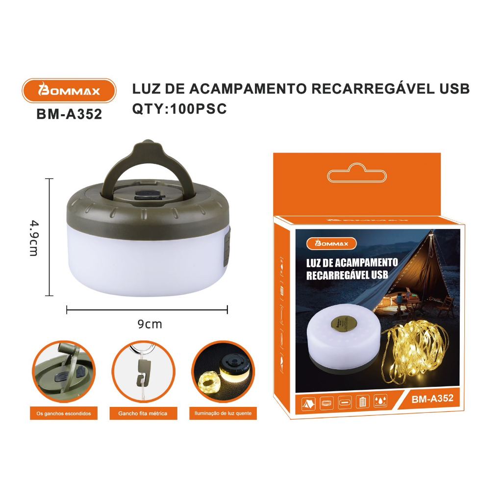 Fio De LED Rebobinável Para Decoração e Acampamento 8 Metros Portátil Impermeável - A352 em Oferta na Shopee