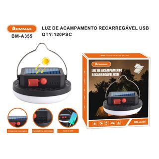 Lanterna De Acampamento Com Carregador De Energia Solar/USB - A355