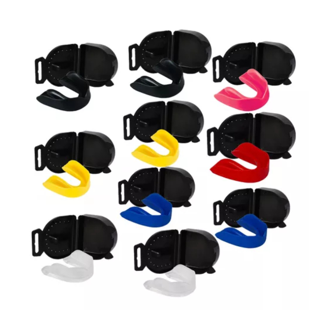 Protetor Bucal Simples Moldável Muay Thai, Boxe, Mma, Futebol Americano, Jiu Jitsu, Karatê com Caixa