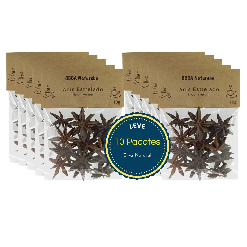 10 Pacotes Chá de Anis Estrelado | Ervas Próprio para Cha