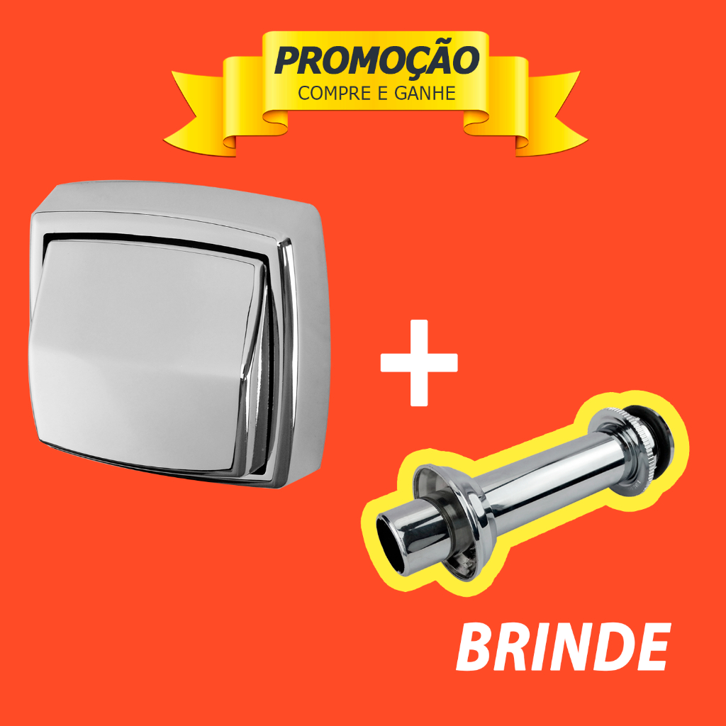 Acabamento Valvula Descarga Padrão Hydra Max Deca CR Abs Luxo +Tubo Ligação Bacia Sanitária 5021