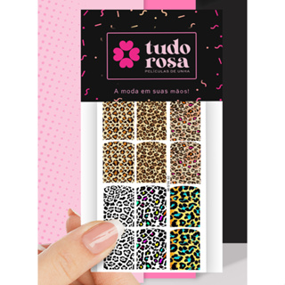 12 peliculas de unha MISTA 2 oncinha onça em Oferta na Shopee