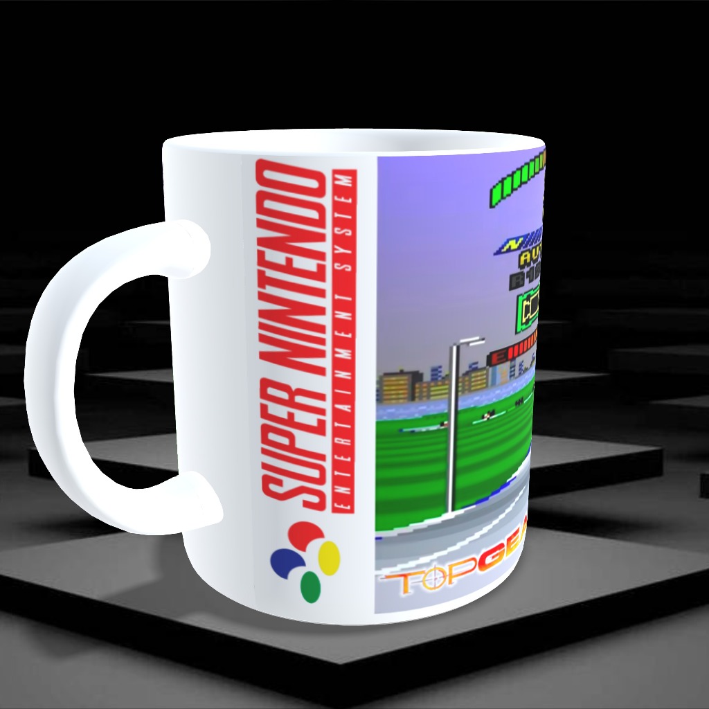 Caneca Top Gear 2 Snes Super Nintendo Vintage Personalizada Jogos Clássicos Antigos