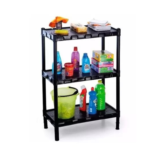 Estante Utilidades Plastica C/ pezinhos  3 Prateleiras 75x55x25cm, ideal em cozinha, sapatos, livros em Oferta na Shopee