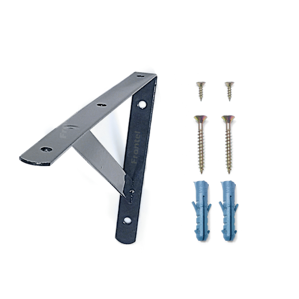 Mão Francesa 40cm Acompanha Kit De Parafuso E Bucha Preta Suporte prateleira industrial preta branca metalico