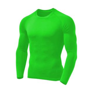 Camisetas Térmicas Verde Neon Unissex Manga Longa Com Proteção Solar UV 50