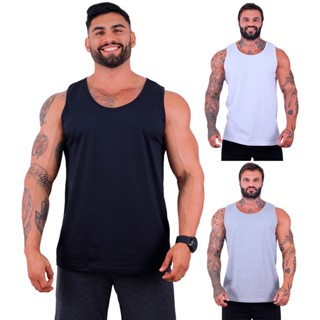 Kit 3 Regata Clássica Masculina MXD Conceito Sem Estampa