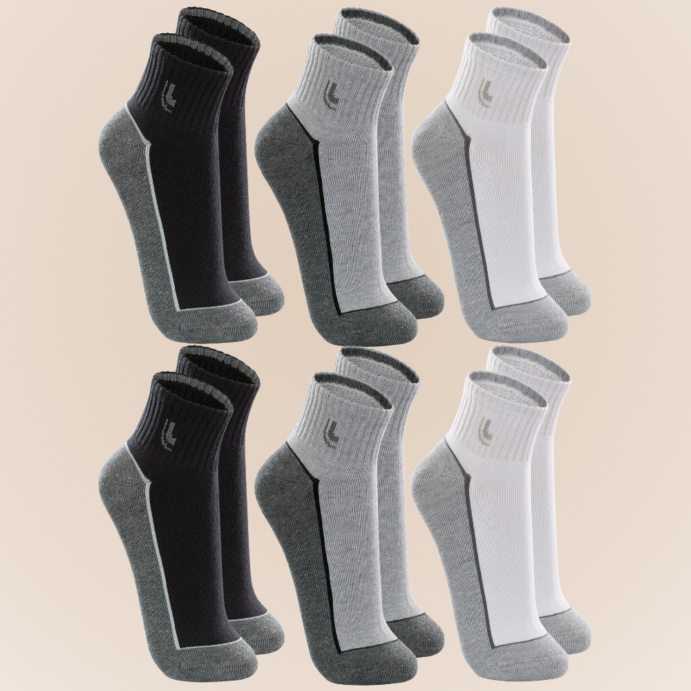 Kit Lupo 6 Pares De Meias Sport Cano Curto Plus Size Unissex Algodao Ajuste Perfeito 37 ao 48 - Men Clothes