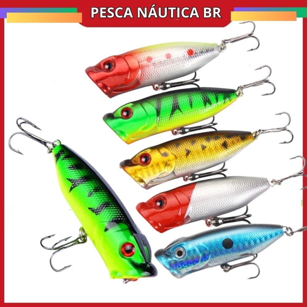 Isca Artificial tucunaré superfície 6.5 cm /13g isca meia agua Biônico traíra dourado