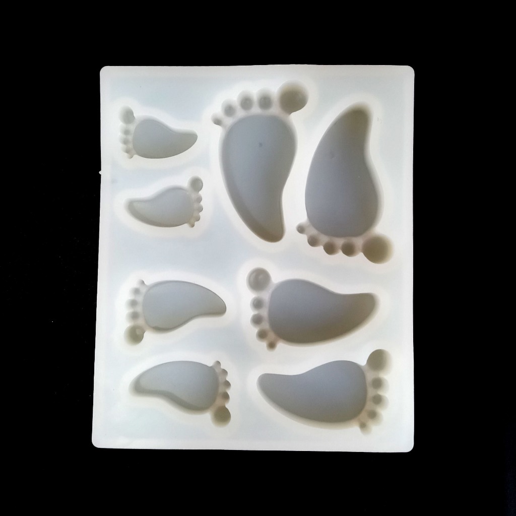 Molde de Silicone Rígido Pés Pézinhos Chá de bebê para Pasta Americana, Biscuit e Resina Epóxi Confeitaria Culinária - C4707 em Oferta na Shopee
