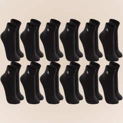 Kit Com 12 Pares Meias Unissex Lupo Sport Esportiva Cano Curto Plus Size Até O 48