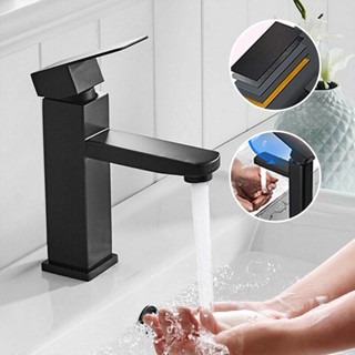 Torneiras de banheiro Lavatório Preto Torneira de metal de luxo para água fria/quente Torneira quadrada fosca