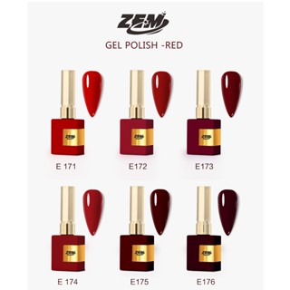 KIT 6 Esmalte ZEM 15ml Esmalte Vermelho Natal Manicure Para Unhas De Natal Semi Permanente Vernis Top Coat Soak Off UV LED Cor Glitter Verniz