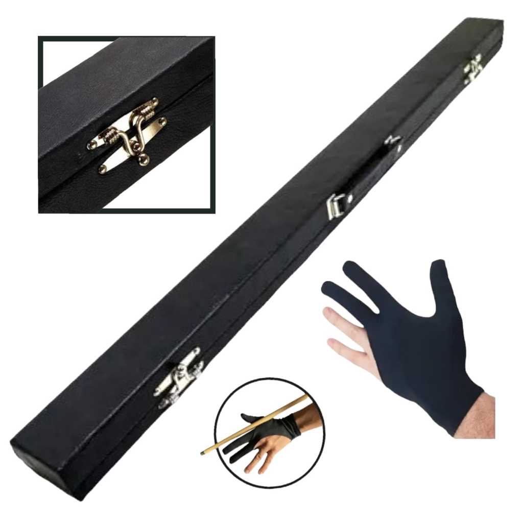 Estojo de Taco Case Maleta Para Taco Rosca Bipartido Desmontável Sinuca Bilhar + Luva Lycra 3 Dedos em Oferta na Shopee