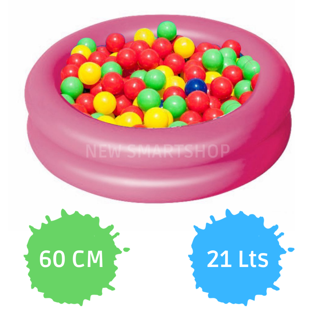 Kit Piscina Inflável + 15 Bolinhas Coloridas Infantil Piscina 60 Cm Redonda Menino Menina Verão Criança Praia Jardim — imagem 2 de 2