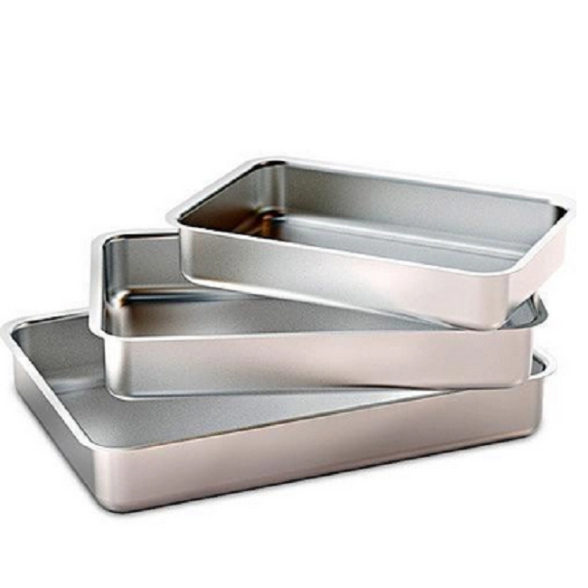 JOGO DE ASSADEIRA TABULEIRO COM 3 PEÇAS PARA BOLOS TORTAS SALGADOS ASSADOS E BISCOITOS EM ALUMINIO IF35